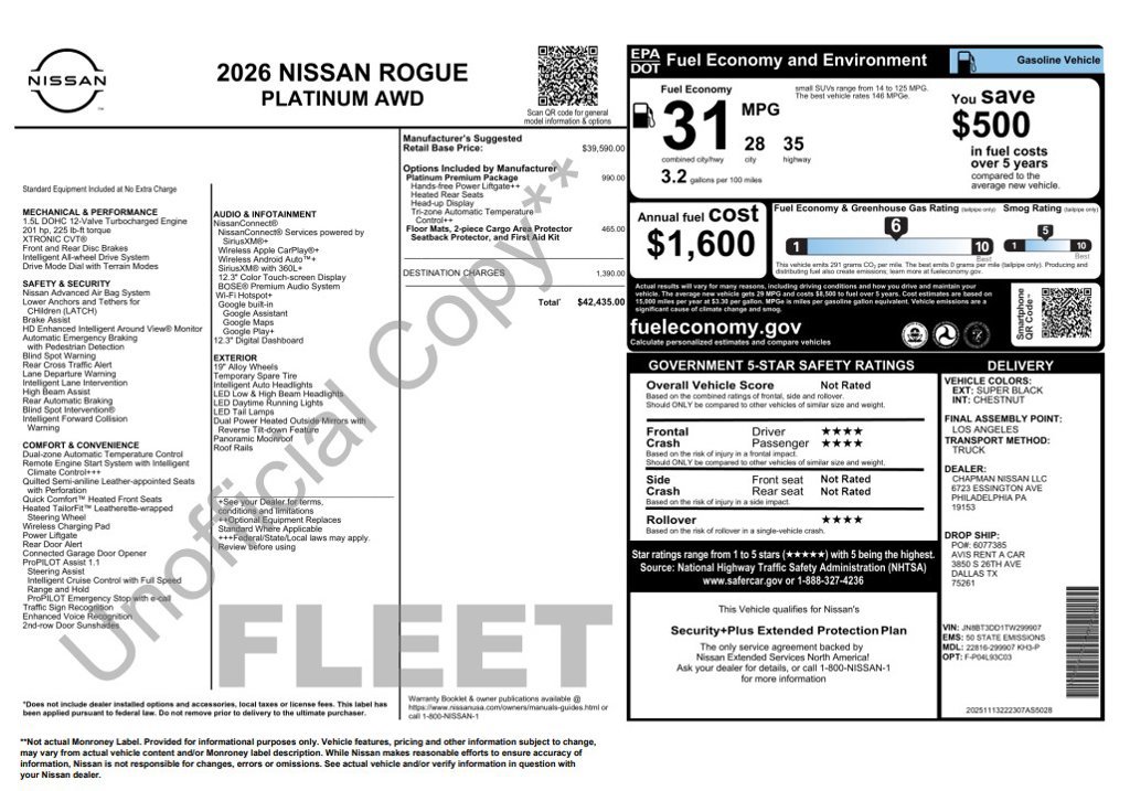 Used 2026 Nissan Rogue Platinum w/ Platinum Premium Package AWD/4WD image 4