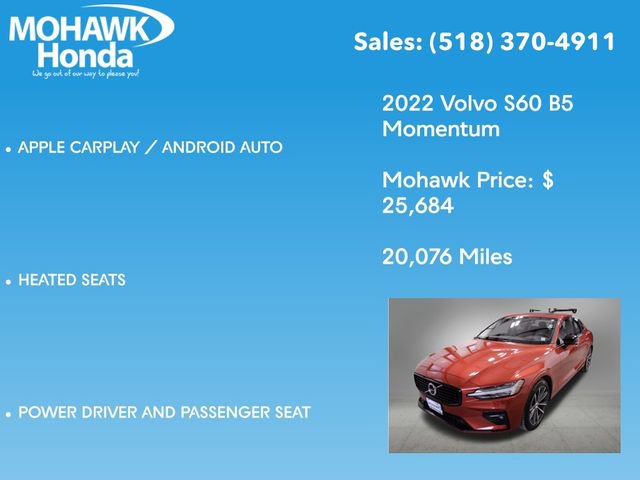 Used 2022 Volvo S60 B5 Momentum w/ Advanced Package image 14