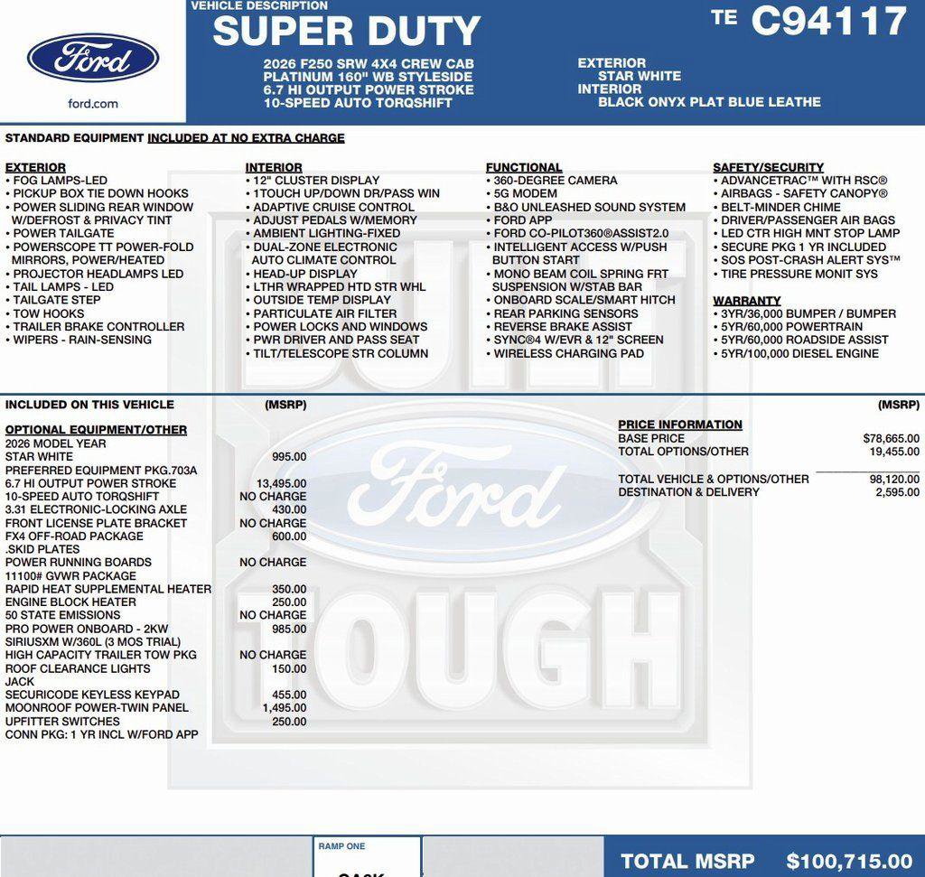 New 2026 Ford F250 Platinum image 2