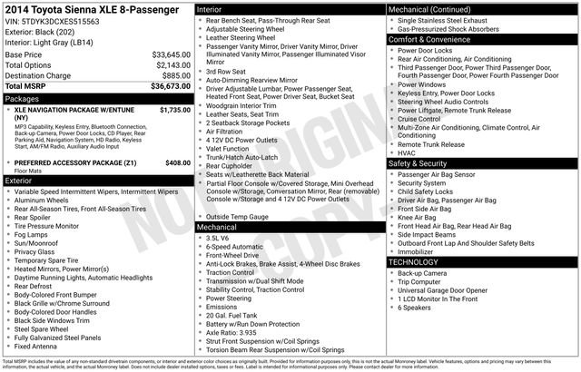 Used 2014 Toyota Sienna XLE FWD image 44