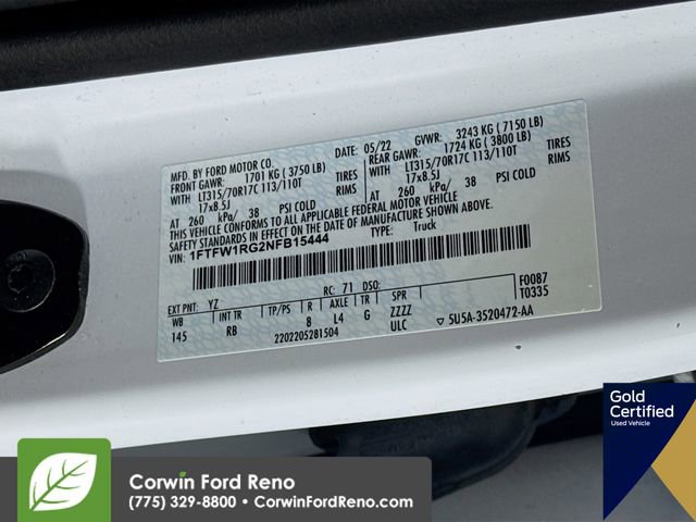 Certified 2022 Ford F150 Raptor w/ Equipment Group 801A High image 39