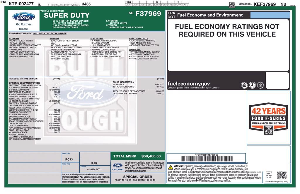 Certified 2019 Ford F450 XL w/ XL Value Package AWD/4WD image 40