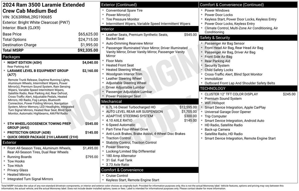 Used 2024 RAM 3500 Laramie w/ Night Edition AWD/4WD image 5