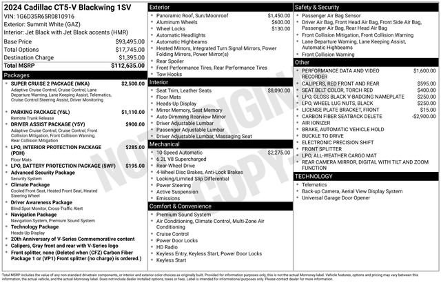 Used 2024 Cadillac CT5 V Blackwing w/ Super Cruise 2 Package RWD image 32