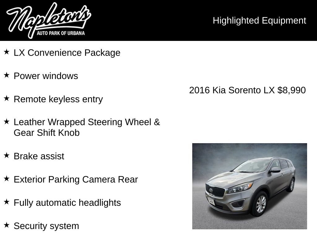Used 2016 Kia Sorento LX w/ LX Convenience Package FWD image 4