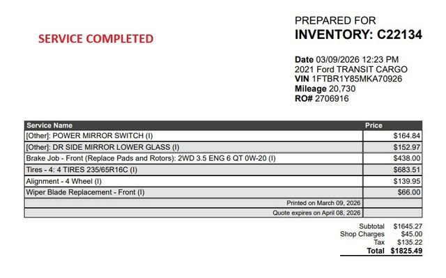 Used 2021 Ford Transit 250 Low Roof w/ Load Area Protection Package image 22