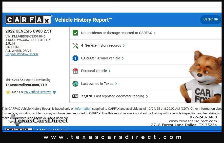 Used 2022 Genesis GV80 2.5T w/ Prestige Package 04 image 10