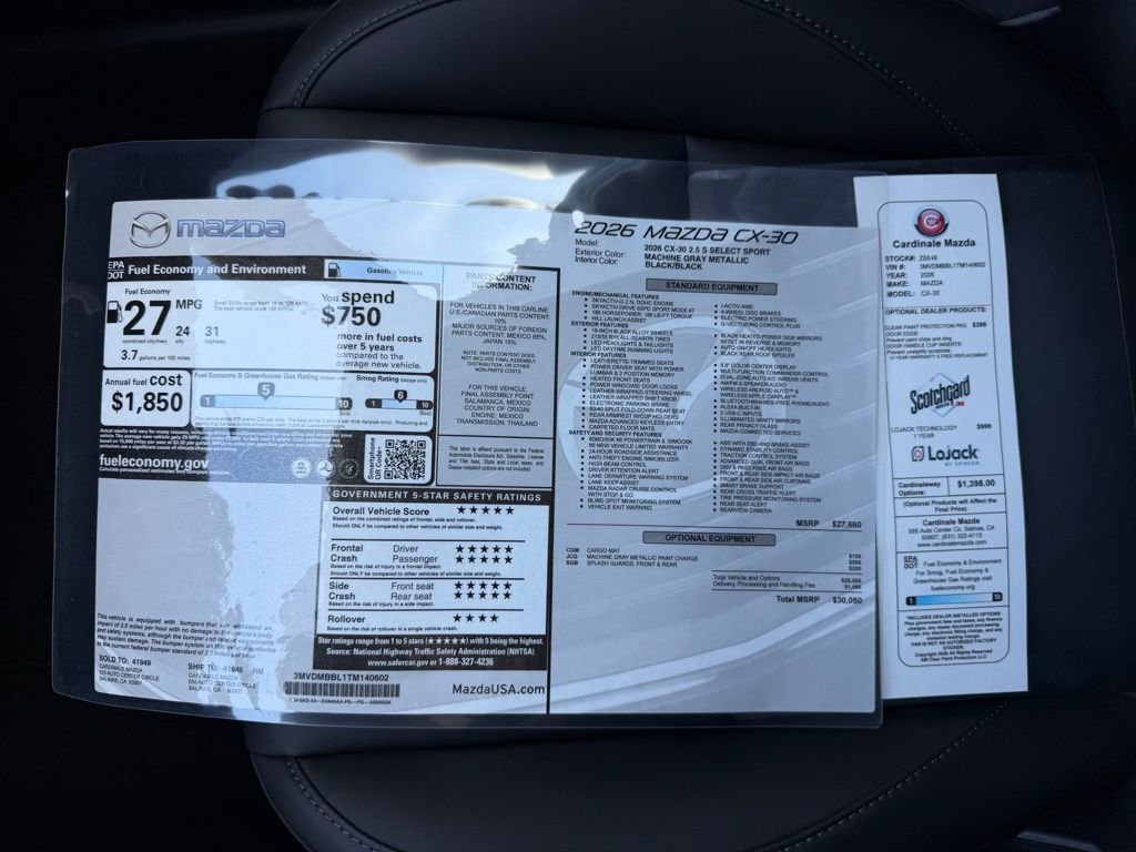 New 2026 MAZDA CX-30 AWD 2.5 S w/ Select Sport Pkg image 32