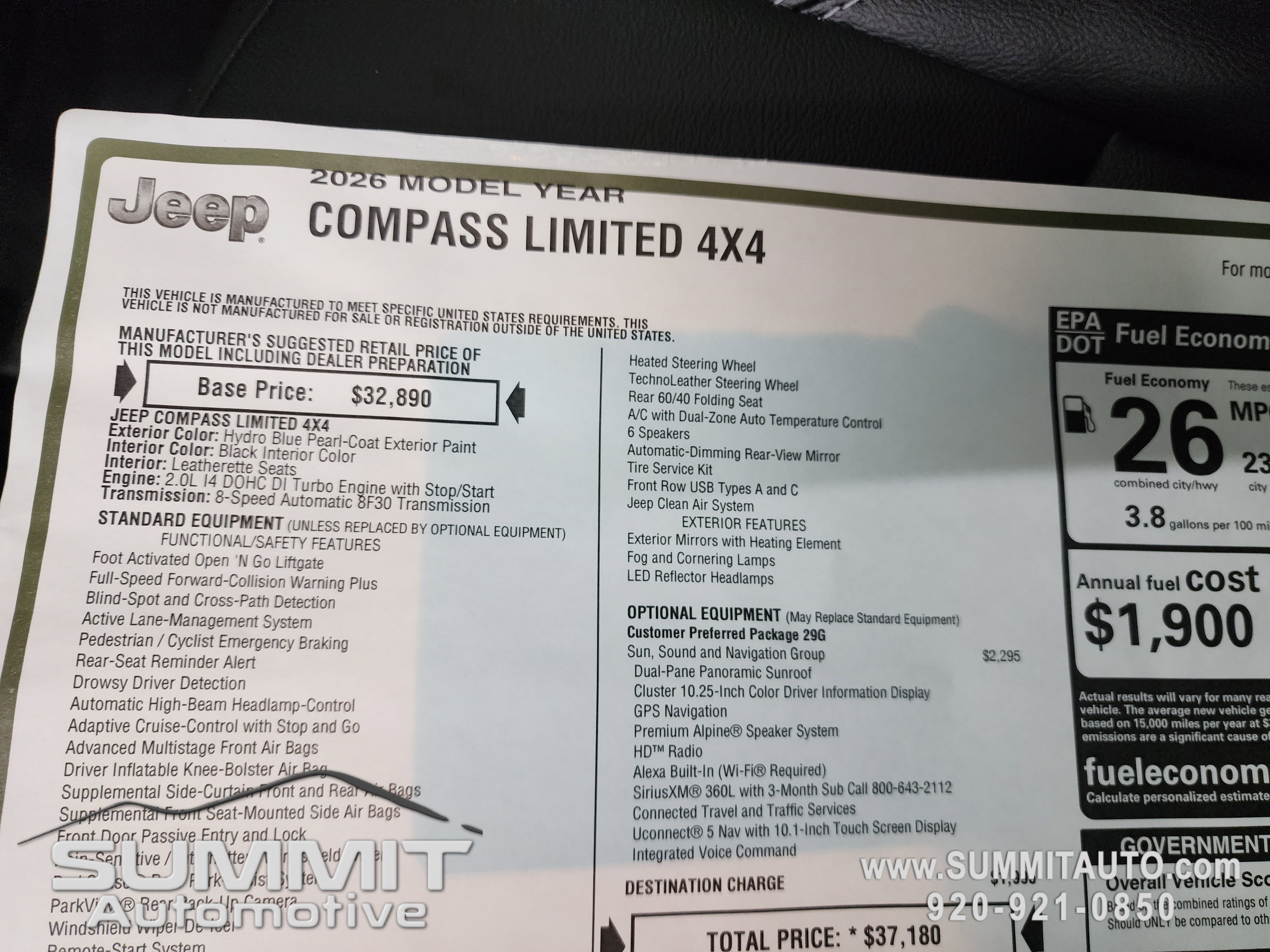 New 2026 Jeep Compass Limited w/ Sun, Sound & Navigation Group image 11