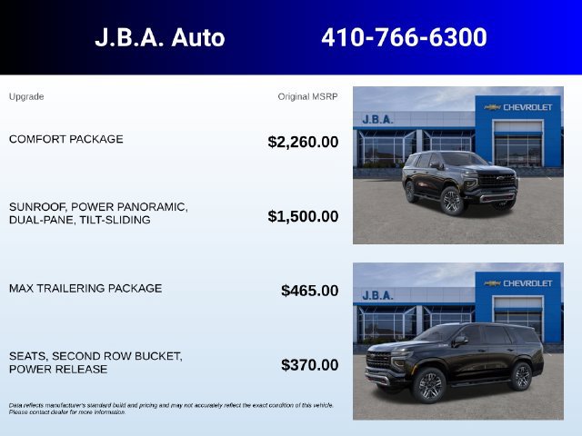 New 2027 Chevrolet Tahoe Z71 w/ Comfort Package AWD/4WD image 5