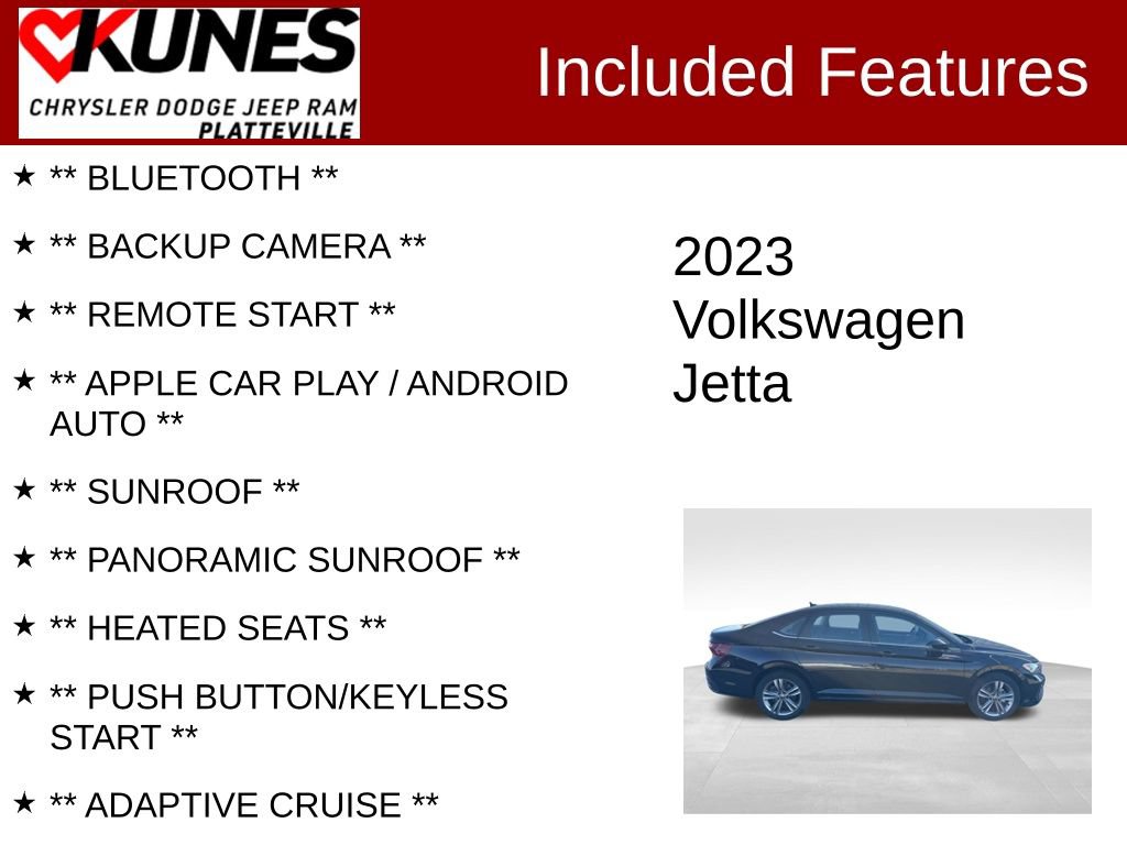 Used 2023 Volkswagen Jetta SE w/ Panoramic Sunroof Package FWD image 2