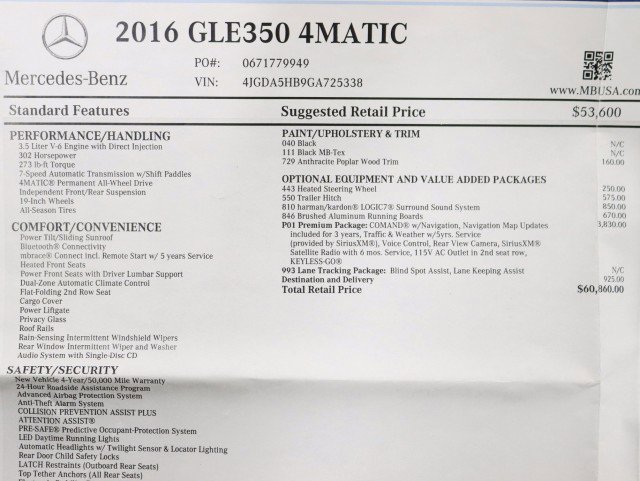 Used 2016 Mercedes-Benz GLE 350 4MATIC image 2