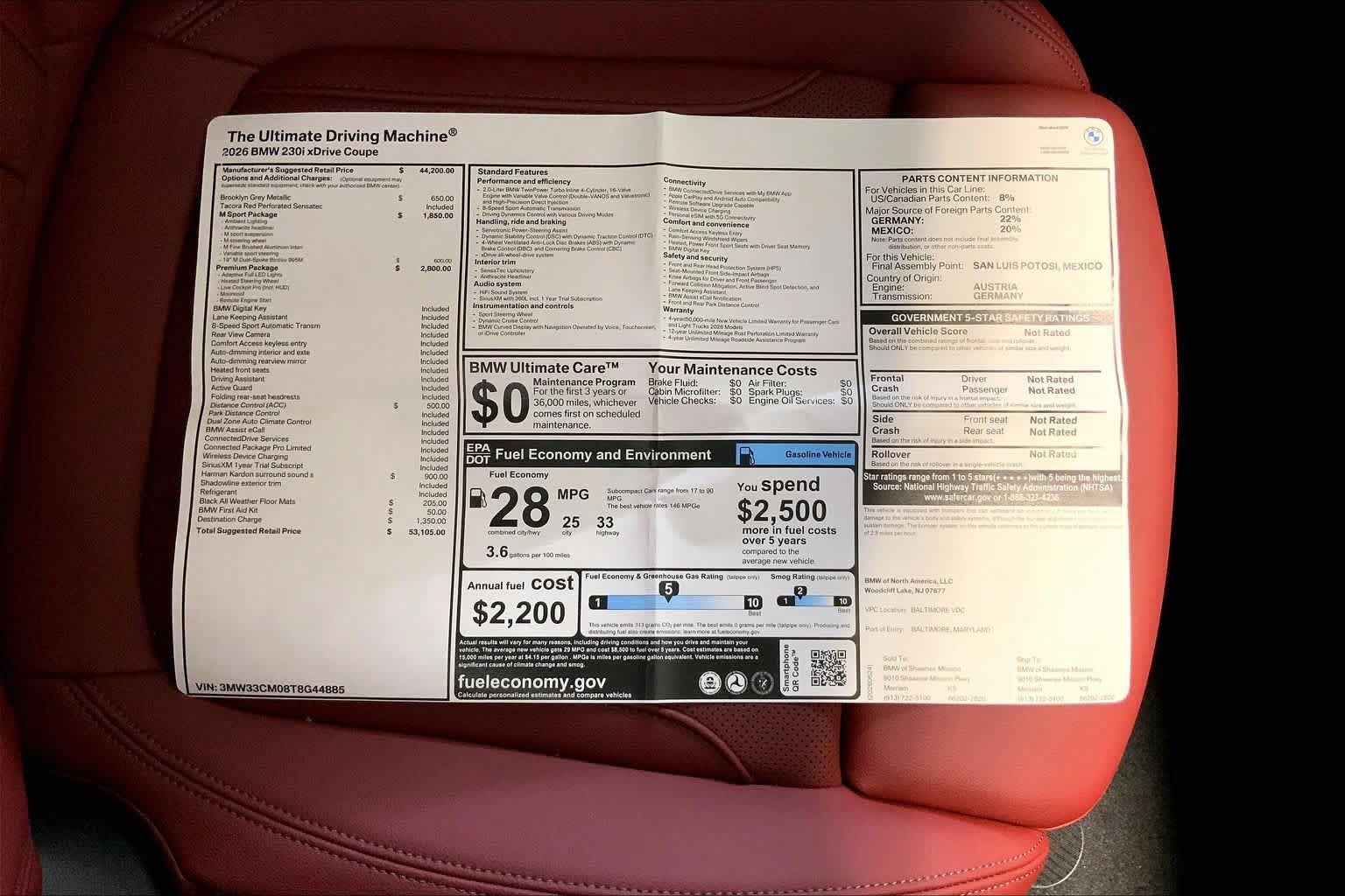 New 2026 BMW 230i xDrive Coupe w/ Premium Package AWD/4WD image 22