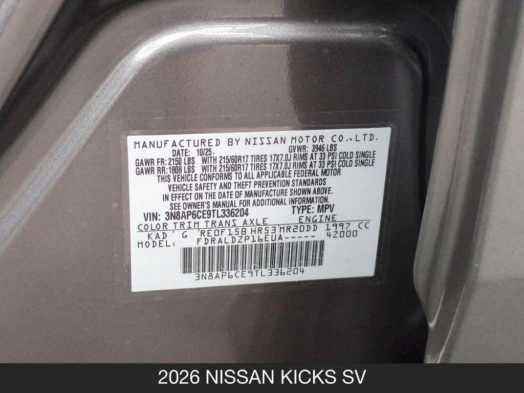 Certified 2026 Nissan Kicks SV FWD image 25
