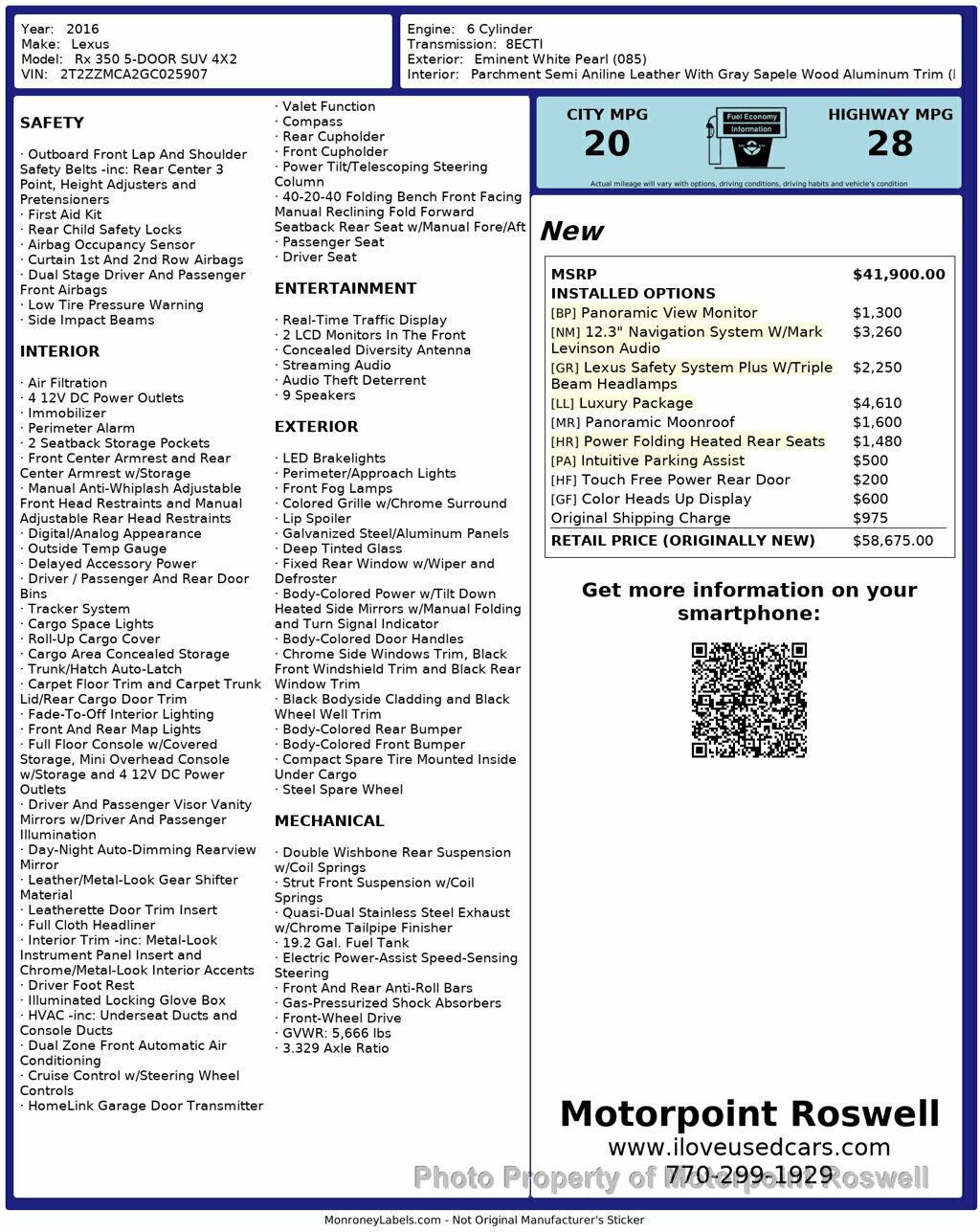 Used 2016 Lexus RX 350 2WD w/ Luxury Package image 4