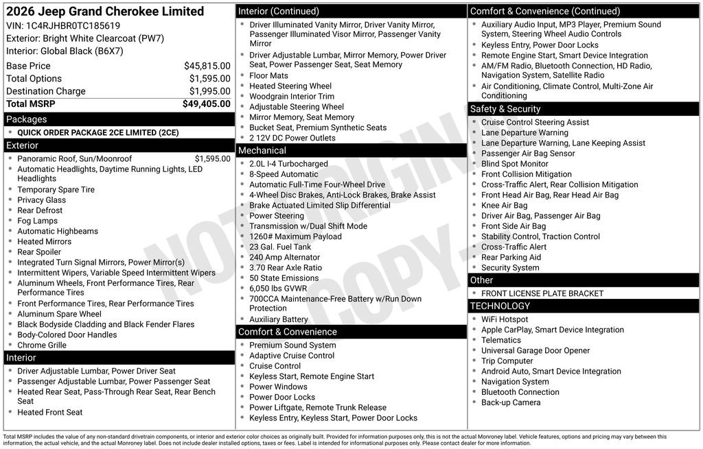 New 2026 Jeep Grand Cherokee Limited image 2