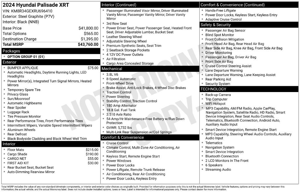 Used 2024 Hyundai Palisade XRT FWD image 8