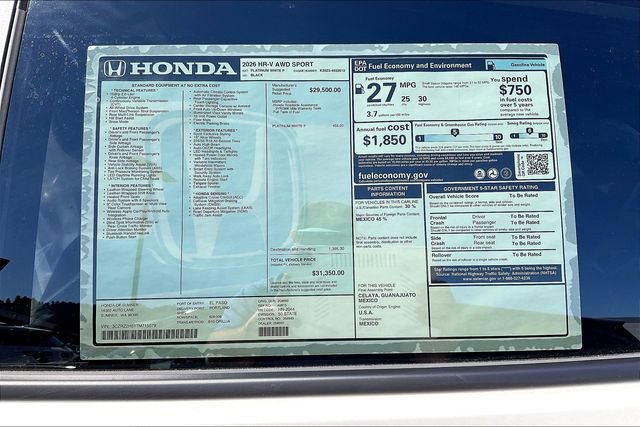 New 2026 Honda HR-V Sport image 30