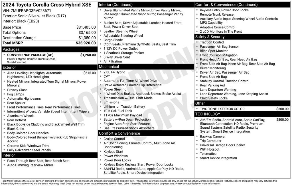 Used 2024 Toyota Corolla Cross XSE w/ Convenience Package image 7