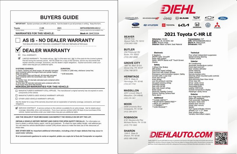 Used 2021 Toyota C-HR LE image 30