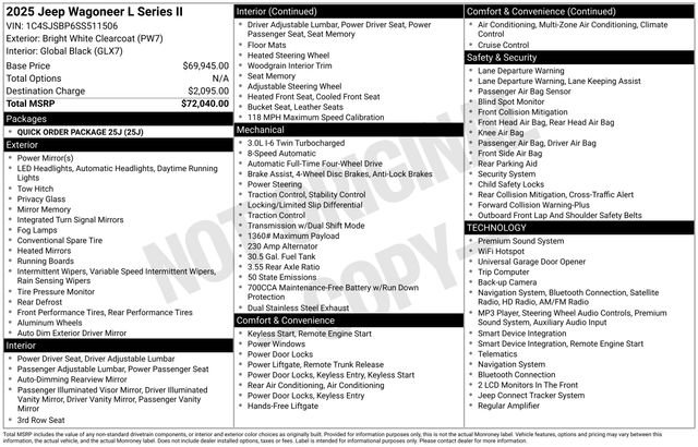 Used 2025 Jeep Wagoneer L Series II AWD/4WD image 7