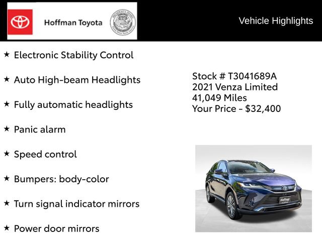 Certified 2021 Toyota Venza Limited w/ Advanced Technology Package AWD/4WD image 37