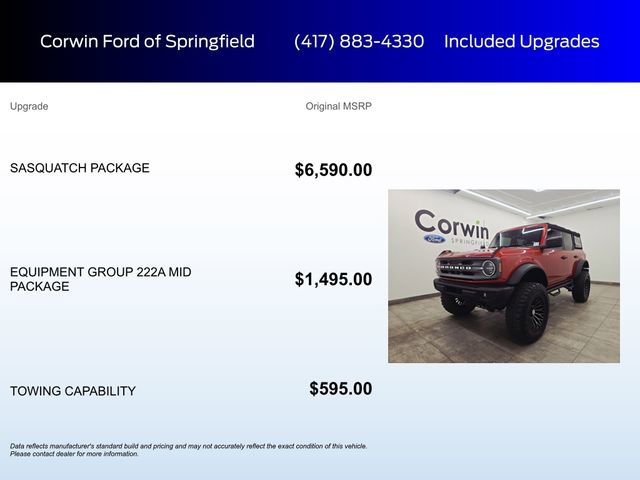 Used 2022 Ford Bronco Big Bend w/ Sasquatch Package AWD/4WD image 6