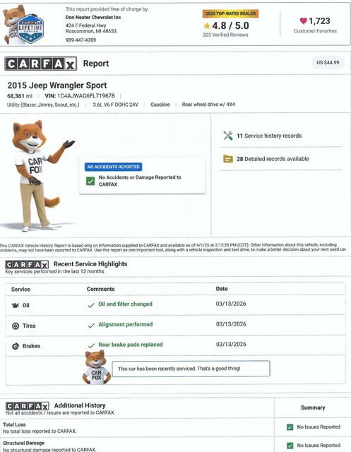 Used 2015 Jeep Wrangler Sport w/ Quick Order Package 24S image 5