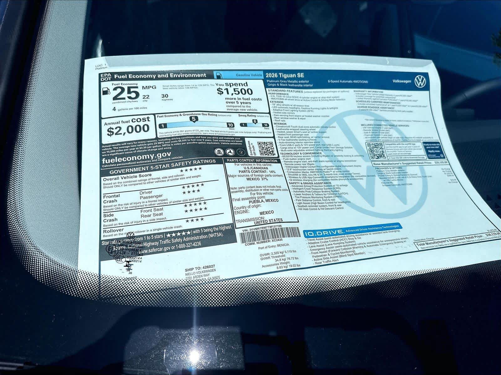 New 2026 Volkswagen Tiguan SE AWD/4WD image 13