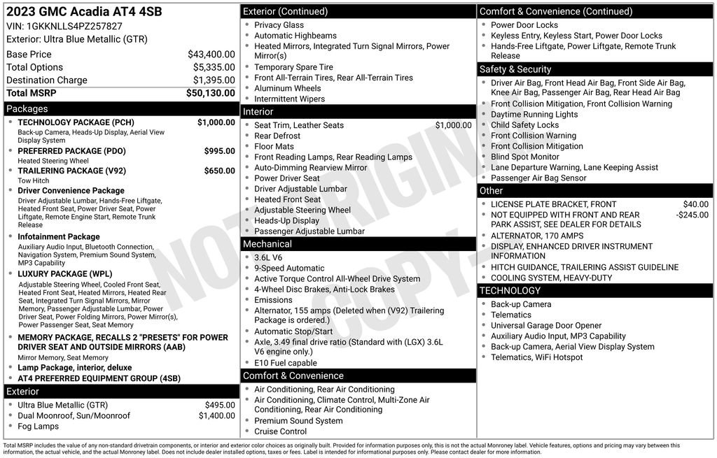 Used 2023 GMC Acadia AT4 w/ Technology Package AWD/4WD image 41