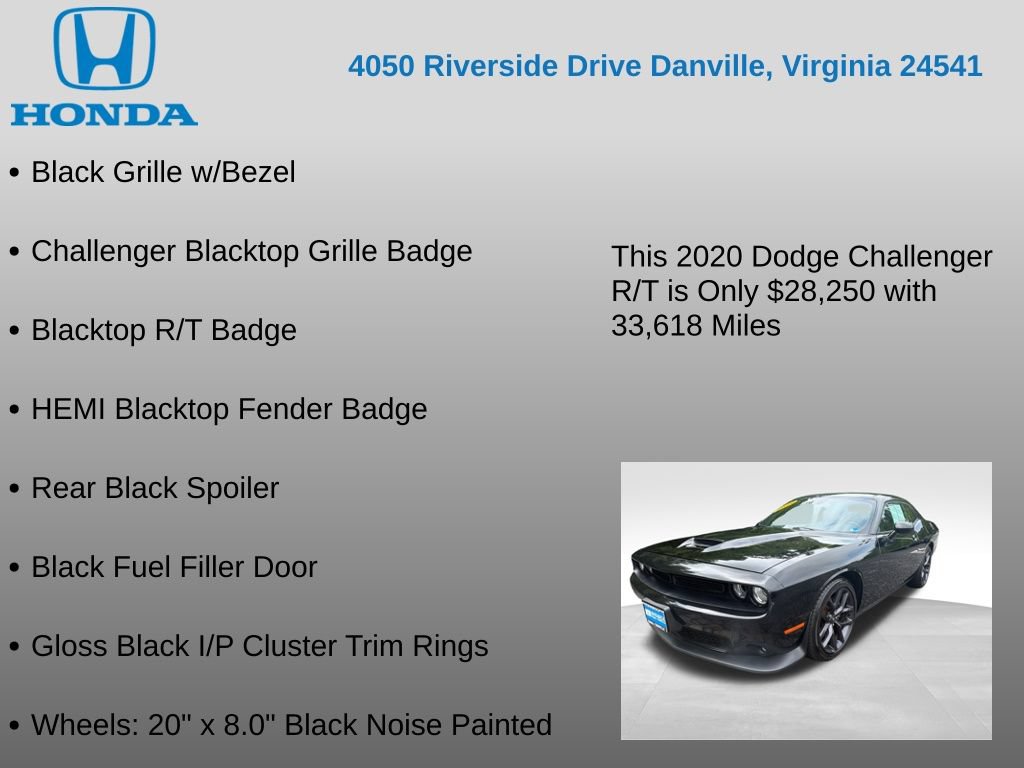 Used 2020 Dodge Challenger R/T w/ Blacktop Package RWD image 22