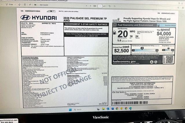 New 2026 Hyundai Palisade SEL AWD/4WD image 39