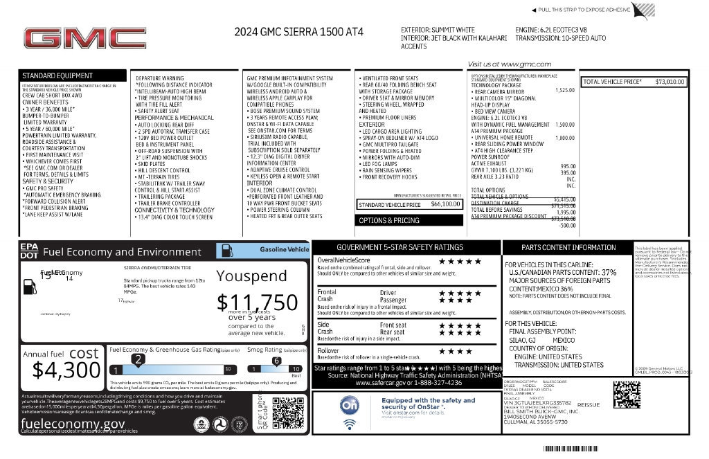 Used 2024 GMC Sierra 1500 AT4 w/ Technology Package AWD/4WD image 13