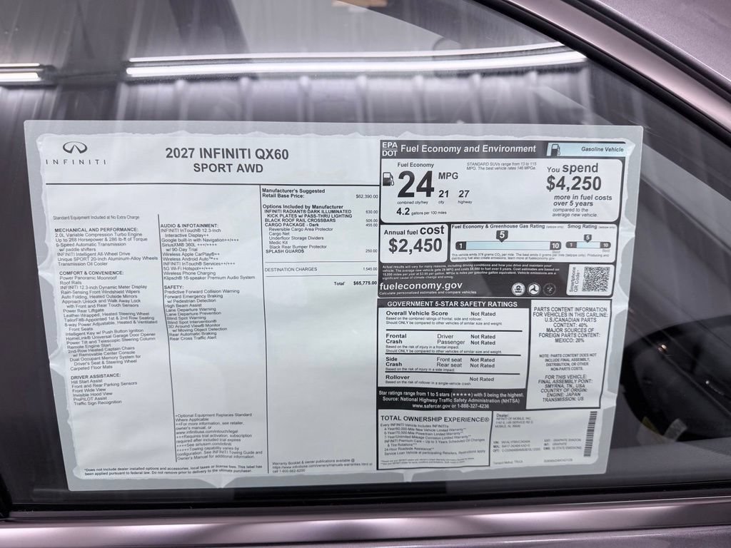 New 2027 INFINITI QX60 Sport w/ Dark Cargo Package AWD/4WD image 52