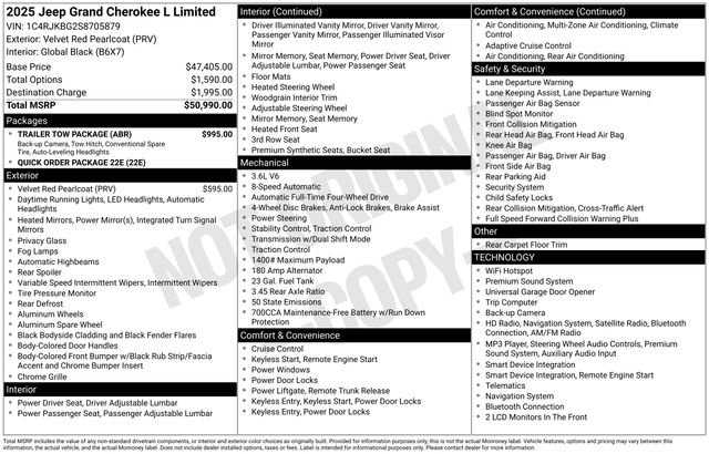 Used 2025 Jeep Grand Cherokee L Limited w/ Trailer Tow Package AWD/4WD image 23