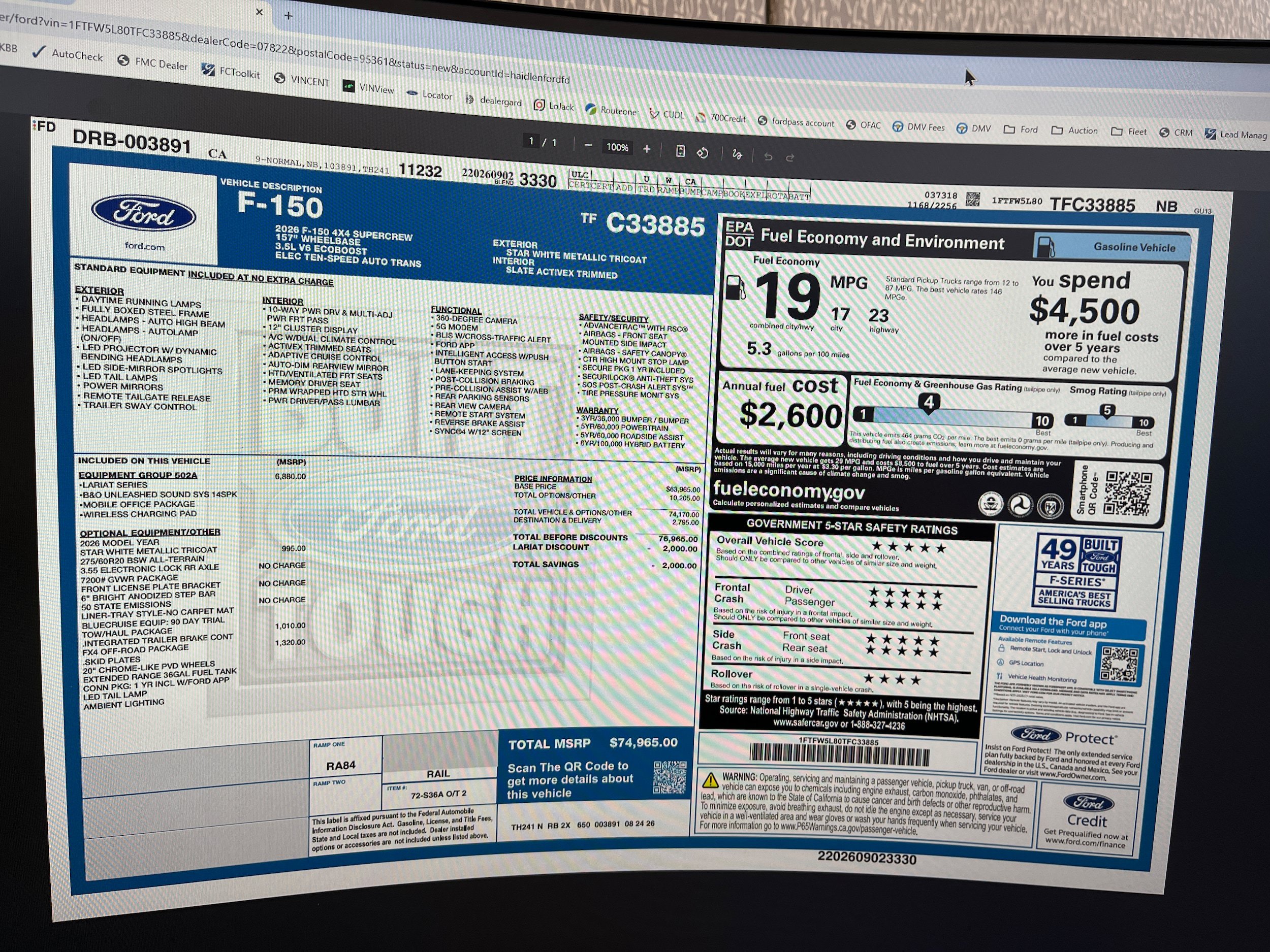 New 2026 Ford F150 Lariat w/ Equipment Group 502A High AWD/4WD image 11