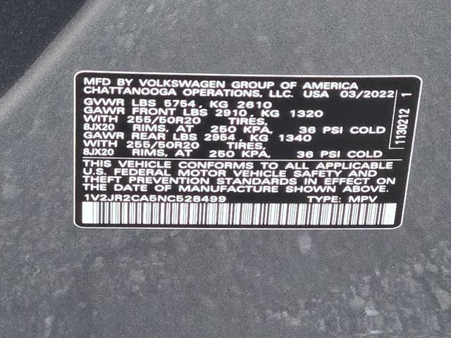 Certified 2022 Volkswagen Atlas SE w/ Panoramic Sunroof Package image 21