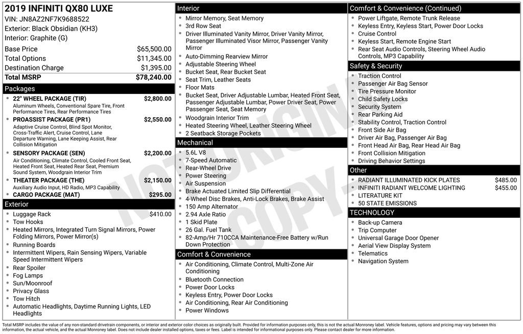 Used 2019 INFINITI QX80 Luxe w/ 22" Wheel Package image 45