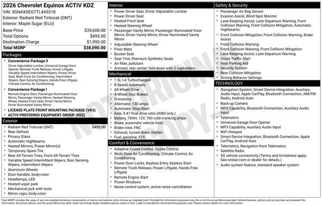 New 2026 Chevrolet Equinox ACTIV AWD/4WD image 42