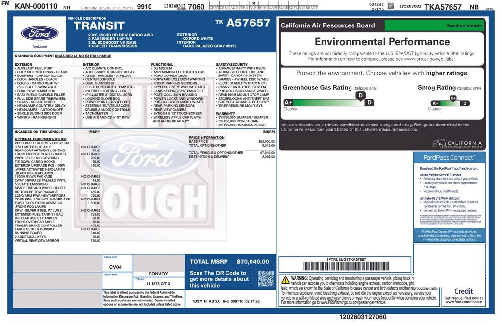 New 2026 Ford Transit 350 148 High Roof Extended DRW AWD/4WD image 13