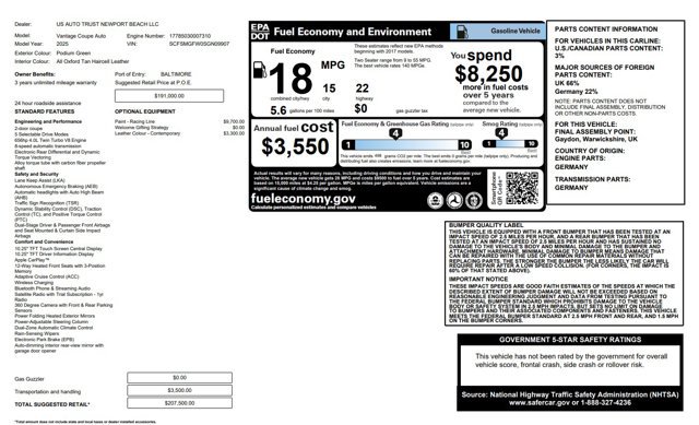 Used 2025 Aston Martin V8 Vantage Coupe image 16