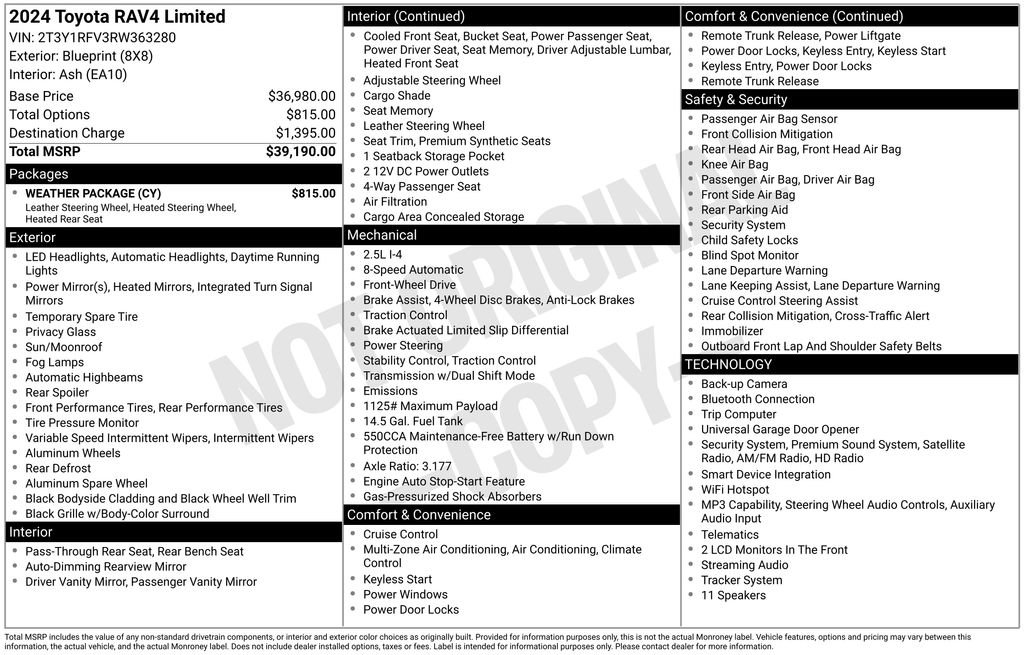 Used 2024 Toyota RAV4 Limited w/ Weather Package FWD image 8