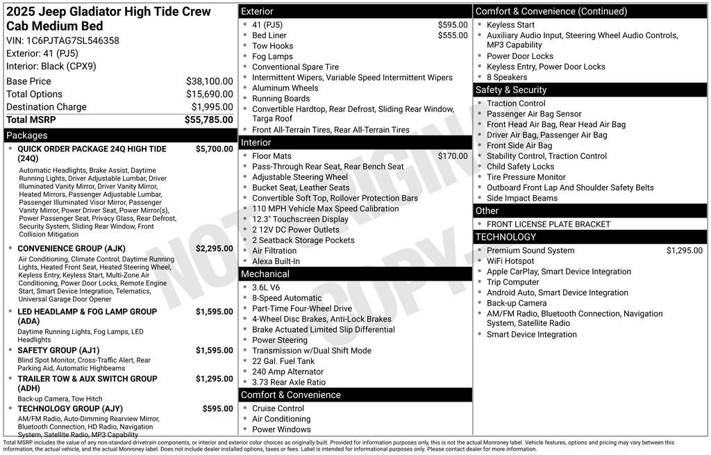 New 2025 Jeep Gladiator Sport AWD/4WD image 42