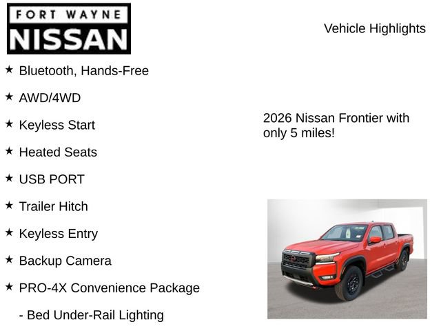 New 2026 Nissan Frontier PRO-4X w/ Pro-4x Convenience Package image 8