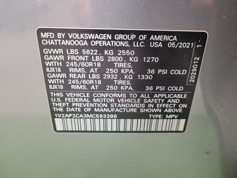 Used 2021 Volkswagen Atlas S FWD image 33
