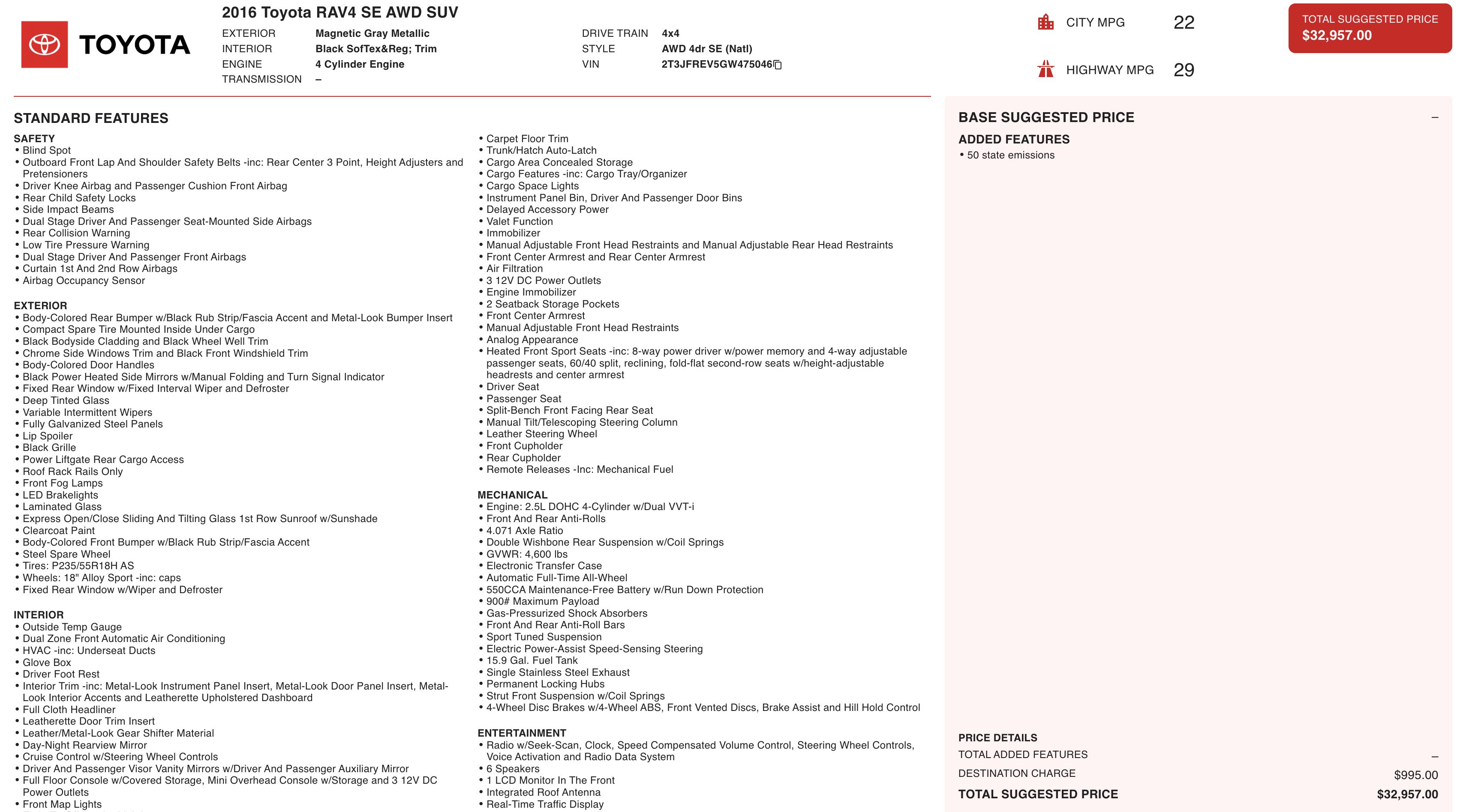 Used 2016 Toyota RAV4 SE image 3