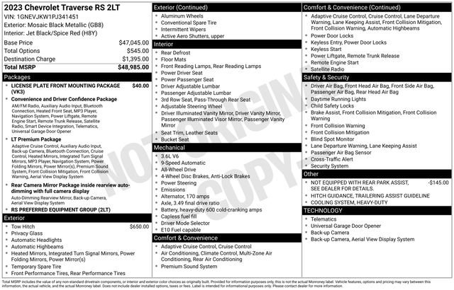 Used 2023 Chevrolet Traverse RS video 2