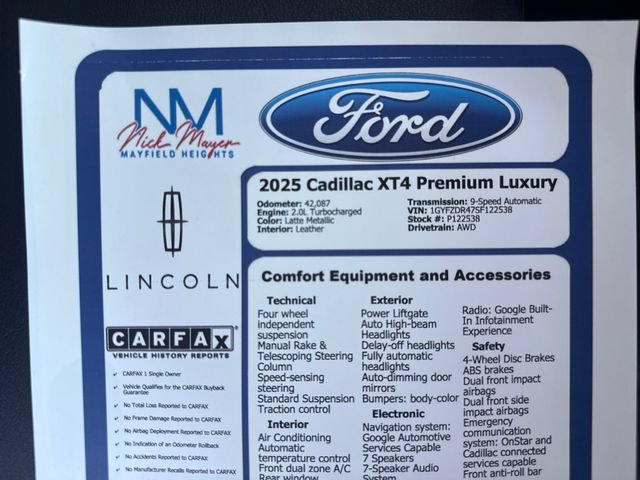 Used 2025 Cadillac XT4 Premium Luxury AWD/4WD image 34