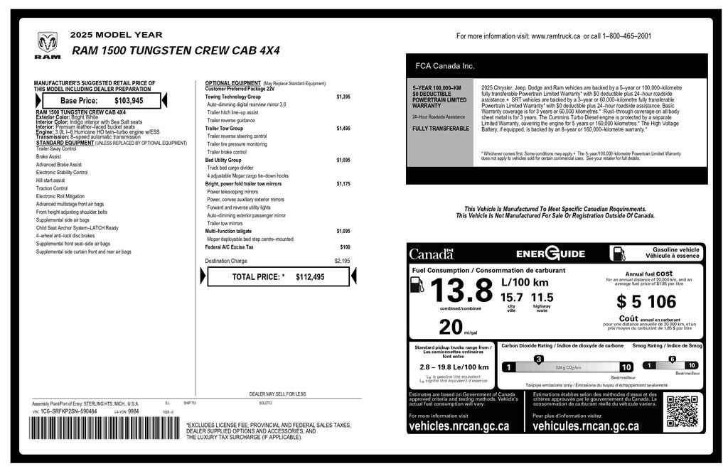 Used 2025 RAM 1500 Tungsten w/ Trailer Tow Group AWD/4WD image 3
