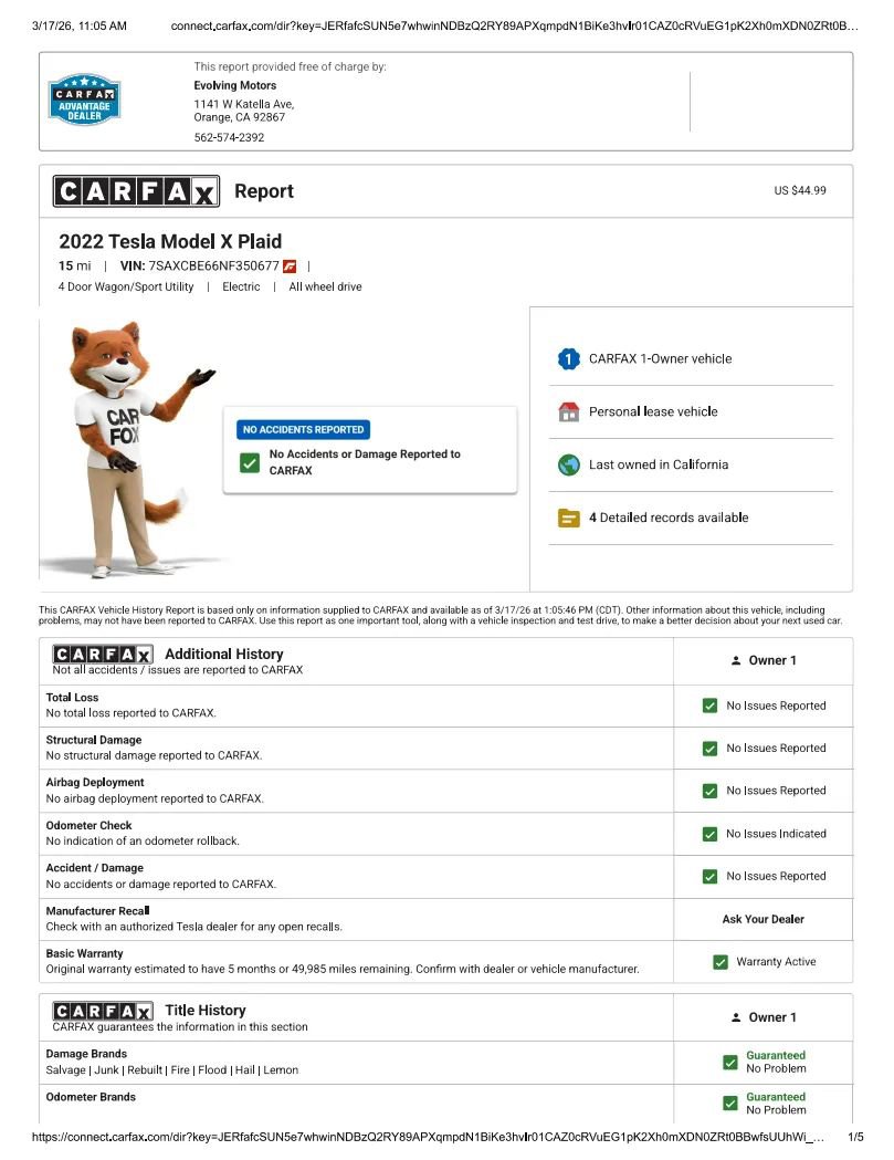 Used 2022 Tesla Model X Plaid image 2